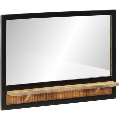 VidaXL Ogledalo s policom 80x8x55 cm od stakla i masivnog drva manga Slike