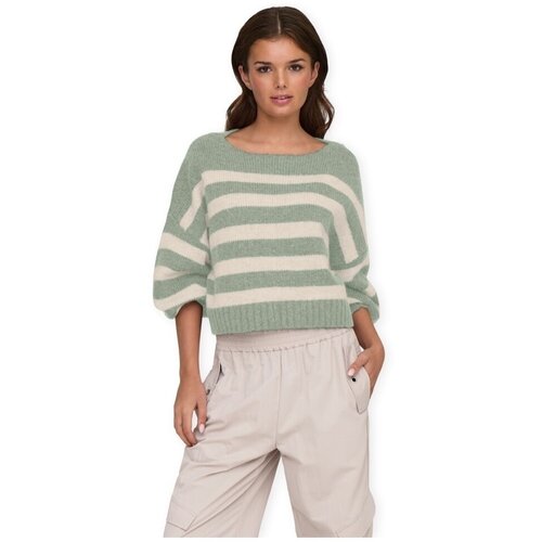Only Puloverji Aya Life Knit - Desert Sage/Birch Zelena Slike