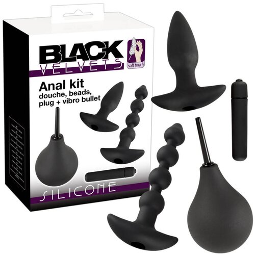 Black Velvets Analni set iz črnega žameta (4 deli) Cene