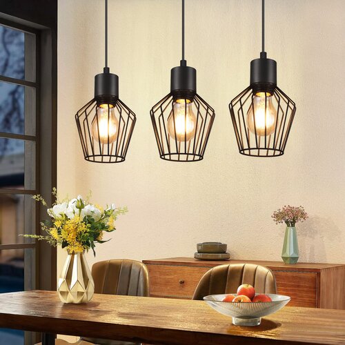 Nettlife viseča svetilka s 3 plameni, industrijska kovinska črna LED E27 kovina, (22123030) Cene