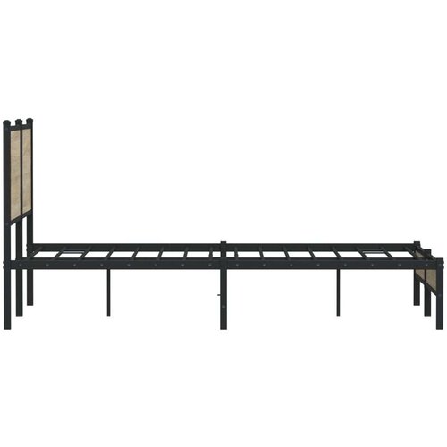 VidaXL metalni okvir kreveta s uzglavljem boja hrasta sonome 140x190cm Slike