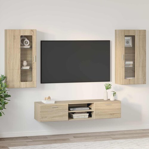  Set TV komoda Zidne FLORIN 3 pcs Sonoma hrast Konstruirano drvo Slike