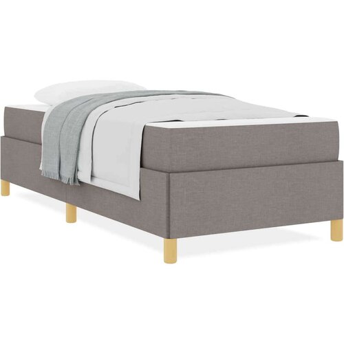  Krevet s opruga kutije Taupe i bijela 90 x 190 cm tkanina Slike