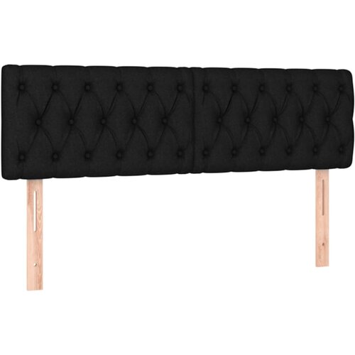 Maison Chic Posteljno vzglavje - Vzglavna omarica 2 kosa črno 72x7x78/88 cm blago, (22077574) Cene