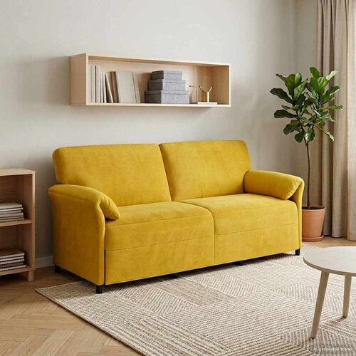 SOFA za 3 osobe Žuta 198 x 83 x 95 cm Bar&amp;scaron;un Slike