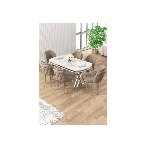 Hanah home Trpezarijski set, 7 dijelova, bež Cene