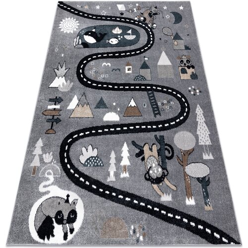 RugsX Preproge Preproga FUN Route za otroke, ulica, živali 80x150 cm Siva Cene