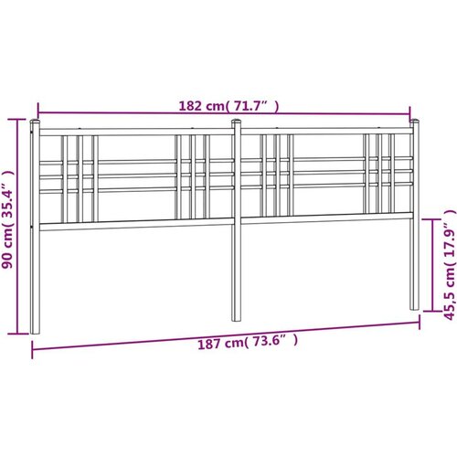 Metalno uzglavlje bijelo 180 cm Slike