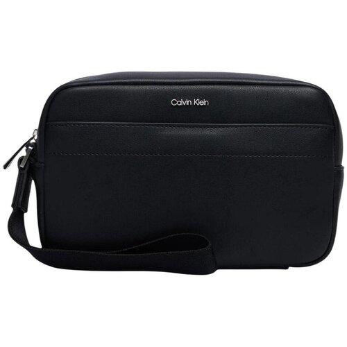 Calvin Klein Jeans Torbice RAISED POUCH W/ HANDLE LV04D1277G Črna Cene