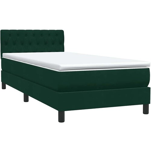 Box Spring krevet s madracem i LED tamnozeleni 80x220 cm bar&amp;scaron;un Slike