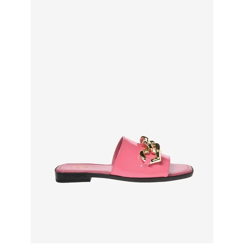 Love Moschino Pink Women's Leather Slippers - Women Slike