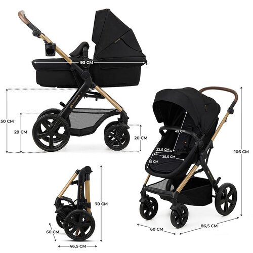 Kinderkraft kolica Moov 2 3u1 MINK PRO, Pure Black Slike