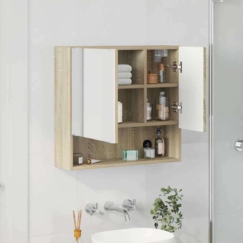 VidaXL Ogledalo ormar sonoma hrast 59 x 17 x 55 cm Konstruirano drvo Slike