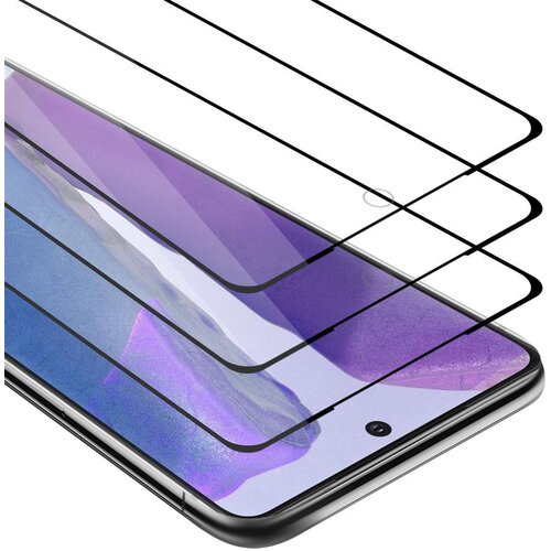 Cadorabo 3x Celozaslonska za&amp;scaron;čitna folija, združljiva z Samsung Galaxy S20 - Za&amp;scaron;čitna folija v transparentno s čarno - 3-pack Kaljeno steklo za za&amp;scaron;čito zaslona s trdoto 9H in 3D dotikom, (20548190) Slike