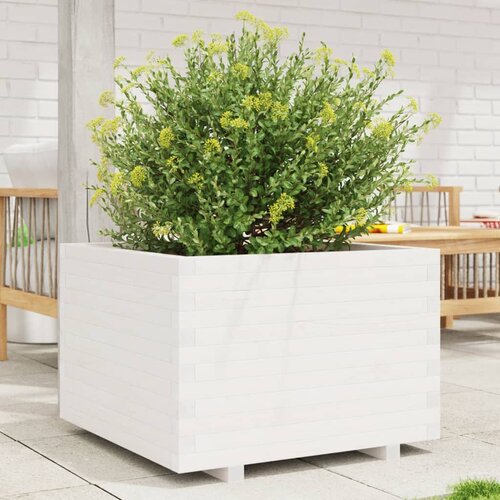 Furnova Vrtno cvetlično korito belo 70x70x49,5 cm trdna borovina, (21920772) Slike
