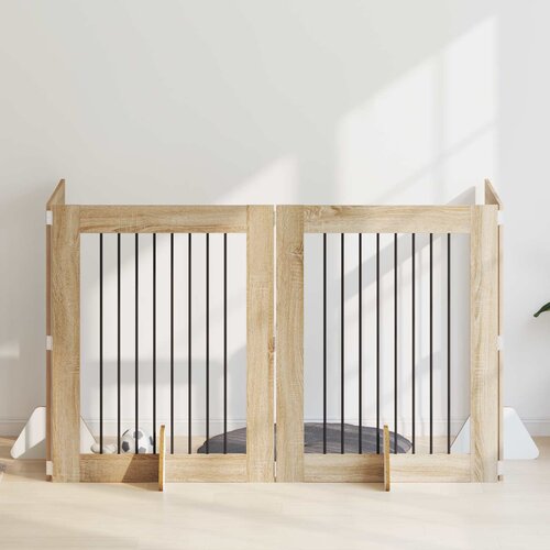  Vrata za pse s postoljem 4 pcs Hrast sonoma 80 x 100 cm Cene