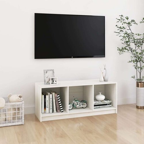 vidaXL TV omarica bela 104x33x41 cm trdna borovina Cene