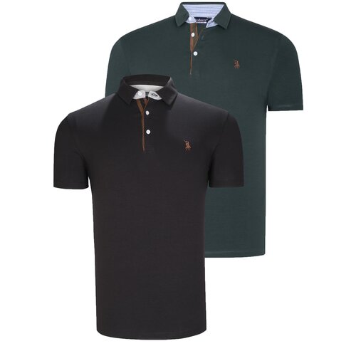 Dewberry DUAL SET T8582 MENS T-SHIRT-BLACK-GREEN Slike