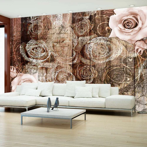  Tapeta - Old Wood &amp Roses 200x140