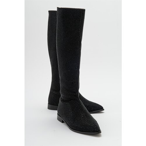 LuviShoes VERANO Black Women's Black Stone Boots Cene