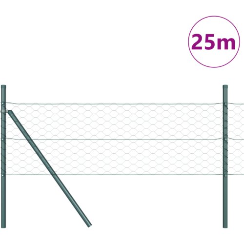 vidaXL Hexagonalna Ograja Zelena 0,8x25 m Jeklo Cene
