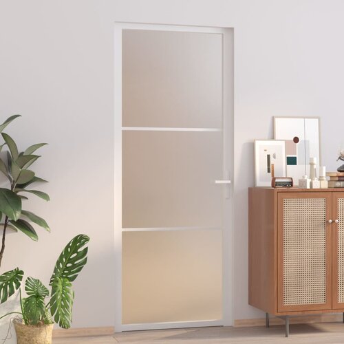 vidaXL Notranja vrata 83x201,5 cm Bela mat steklo in aluminij Cene