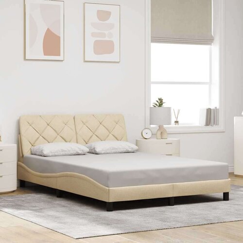  Posteljni okvir brez vzmetnice krem 140x200 cm tkanina, (21791505) Slike