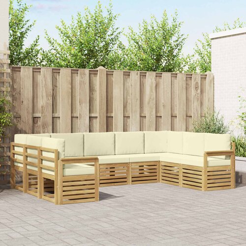  Set vanjskih sofa 7 pcs Bijela i Krem 304 x 128,5 x 73 cm Cene
