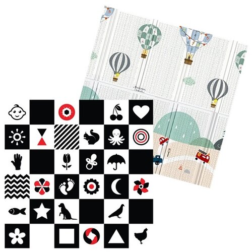 Iq sklopiva podloga za igru od pene - kontrasti + baloni (150x200x1cm) Cene