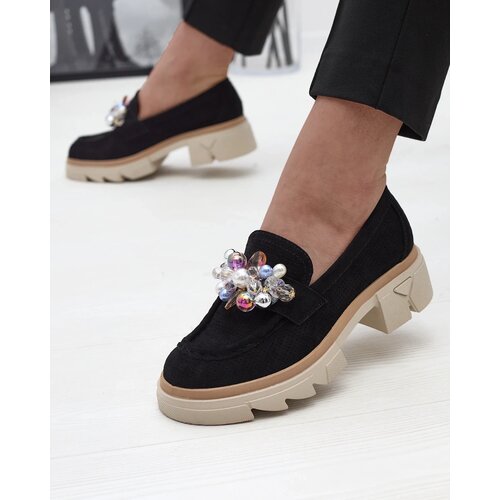 Resti Women's black openwork moccasins Peloga- Footwear Cene