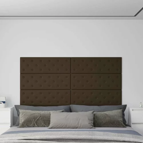  Zidne ploče od umjetne kože 12 kom smeđi 90 x 30 cm 3 24 m²