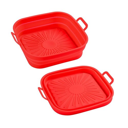 INF Zložljiv kvadratni silikonski kalup Air Fryer 17,5 cm Red, (21247951) Cene