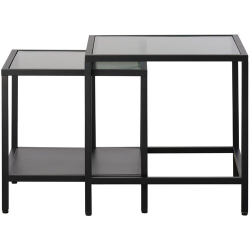 Unique Furniture Steklene stranske mizice v kompletu 2 ks 50x50 cm Bronco &amp;ndash; Slike