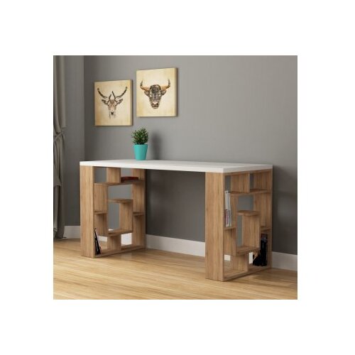 Hanah home maze - white, oak whiteoak study desk Cene