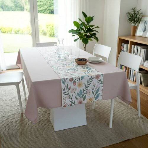 Viktorija Leskovac Stolnjak 140x180cm + Raner 40x140cm - JT Pink Flower Slike