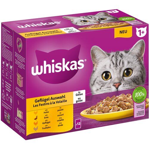 Whiskas Multi pakiranje 1+ Adult vrećice 12 x 85 g - Izbor peradi u želeu (12 x 85 g) Cijene