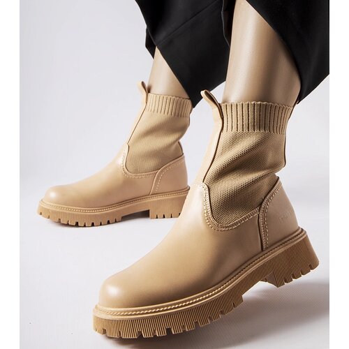 Big Star Beige eco-suede ankle boots Cene
