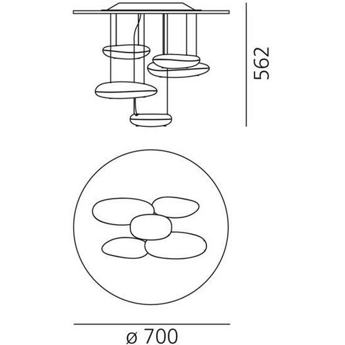 ARTEMIDE 1476110A - led prigu&amp;scaron;iva prislonjen plafonski luster mercury LED/29W/230V 3000K Slike