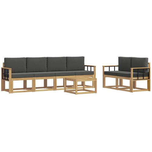 vidaXL Zunanja garnitura za sedenje z blazino 7 pcs Bela in antracit, (5000281432) Cene