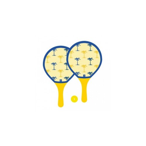 Komplet drvenih reketa za tenis na pesku žuti Slike