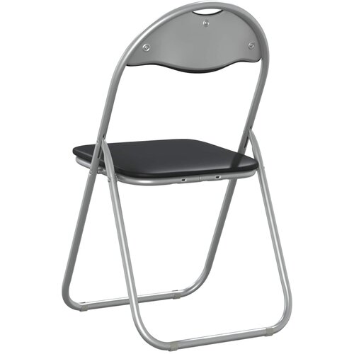 Sklopiva stolica 8 pcs Crna i Siva 48 x 43,5 x 81 cm Lažna koža Slike