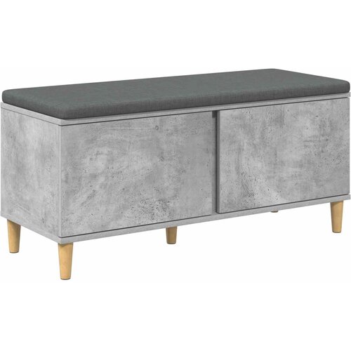  Klupa za hodnik s jastukom Betonsko Siva 100 x 38 x 46 cm Slike