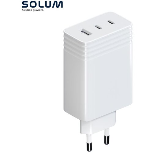  SOLUM Charger 65W 3Port 2USB-C 1USB-A punjač bijeli Cijene