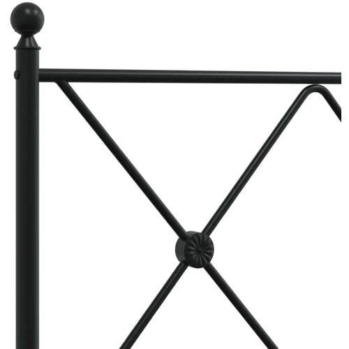 VidaXL Metalni okvir za krevet s uzglavljem crni 120x190 cm Slike