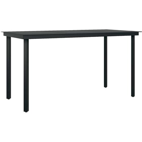  5-dijelni vrtni blagovaonski set crni Crna Dužina stola 140 cm Slike