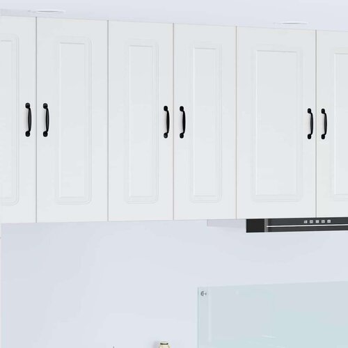 VidaXL Zidni kuhinjski ormarić s policom 2 pcs Visoki sjaj bijela Slike