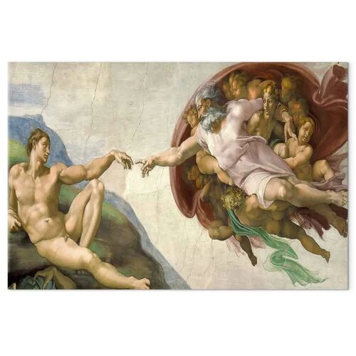  Slika - Michelangelo &amp;ndash; The Creation of Adam II 60x40 Na talijanskom platnu Slike