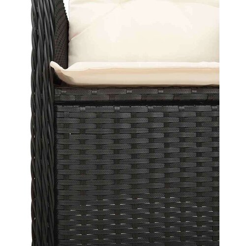 VidaXL 7-dijelni vrtni bistro set od poliratana s jastucima crni Slike