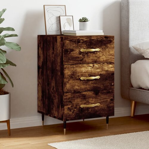 vidaXL Nočna omarica dimljeni hrast 40x40x66 cm inženirski les Cene