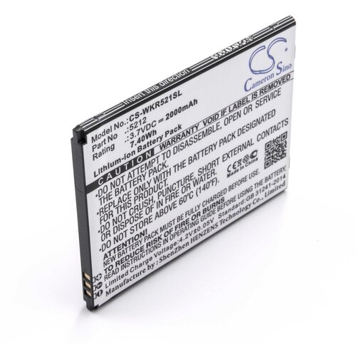 VHBW Baterija za Wiko Robby, 2000 mAh Slike